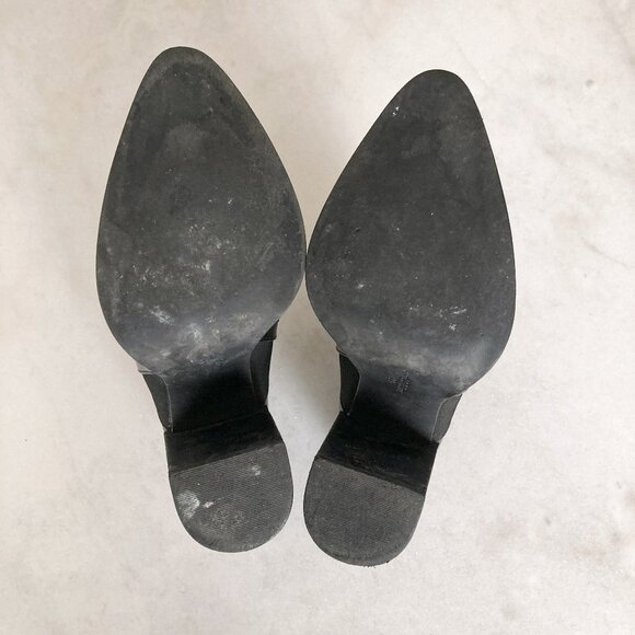 Zara Trafaluc black ankle boots / mules with chunky heels, pointed toe (size 39) - Picture 5 of 6
